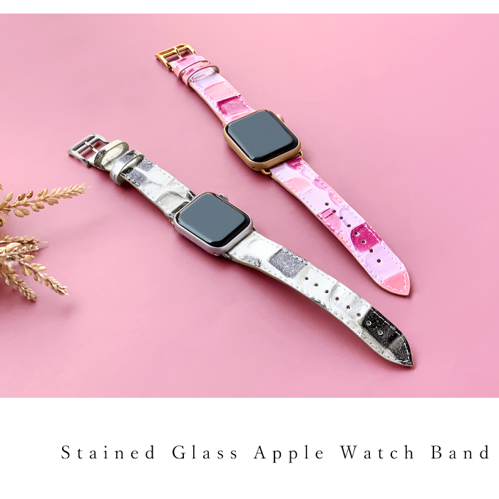 Apple Watch アップルウォッチ バンド 本革 レザー ステンドグラス