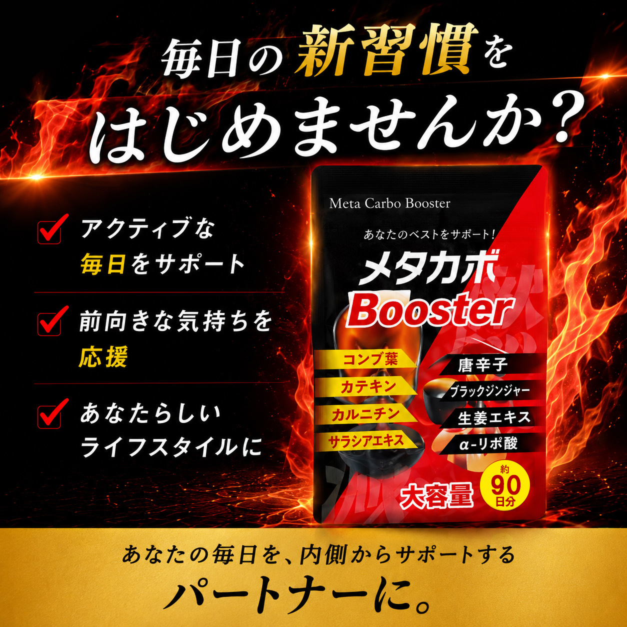 ダイエット サプリメント メタカボブースター 激安3ヶ月分 燃焼