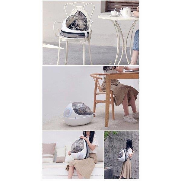 ペット キャリー ケース 犬 キャリーケース 猫 キャリーバッグ ケージ リュックキャリー リュックタイプ 卵型 透明 ホワイト グレー toy トイ キャリーバッグ ペット用品