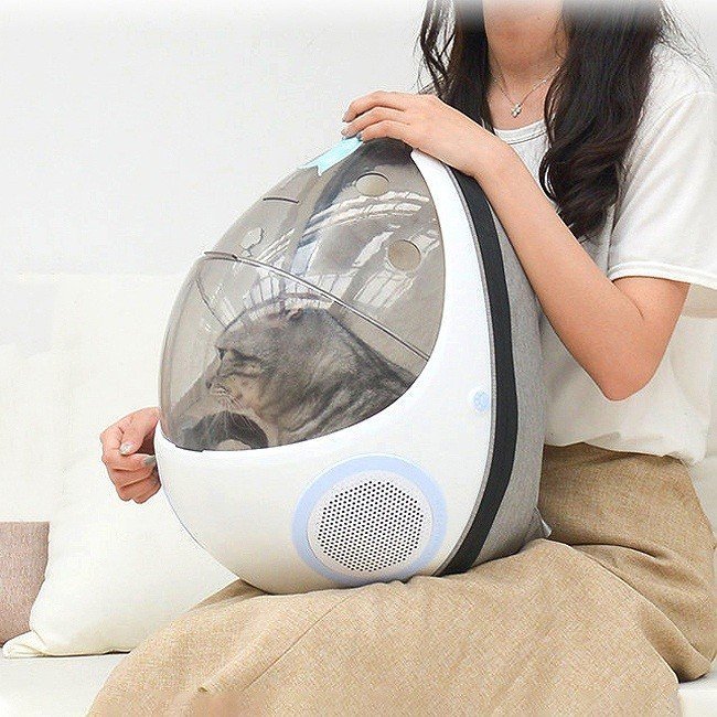 ペット キャリー ケース 犬 キャリーケース 猫 キャリーバッグ ケージ リュックキャリー リュックタイプ 卵型 透明 ホワイト グレー toy トイ キャリーバッグ ペット用品