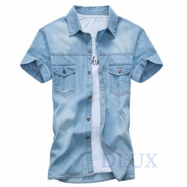 メンズファッション シャイニングゴールデン デニムシャツメンズカジュアルシャツ夏白シャツ半袖トップスミリタリーシャツスリムおしゃれ夏服ファッション Gyapmyutzr Orient Com Ng