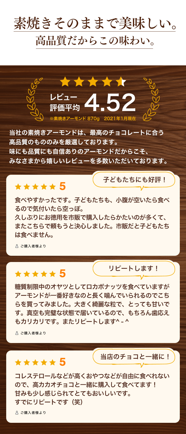 レビュー 評価平均4.52