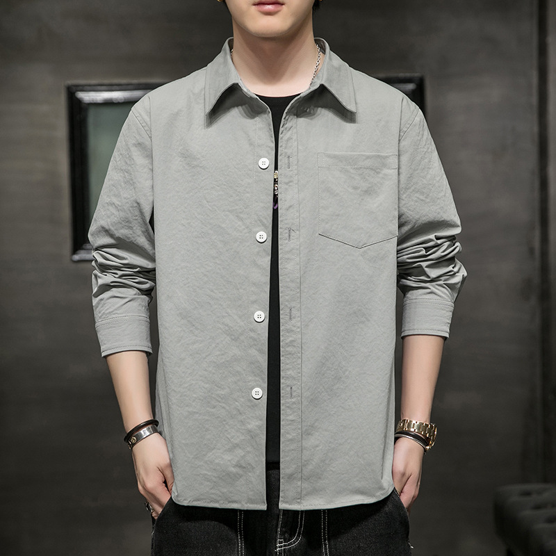 高価値セリー メンズシャツ 長袖おしゃれ 開襟シャツ ボタンダウン トップス カジュアルシャツ ビジネス40代 メンズ 50代 男性ファッション スタンドカラー 60代