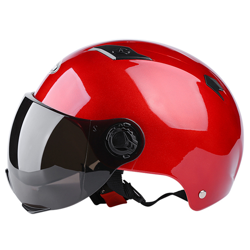 バイクヘルメット Helmet ハーフ オシャレ 透明レンズ 半帽ヘルメット スポーツ ヘルメット バイク用 ハーフヘルメット 春夏用 日焼け止め  アウトドア オートバイ ダブルシールド UVカット