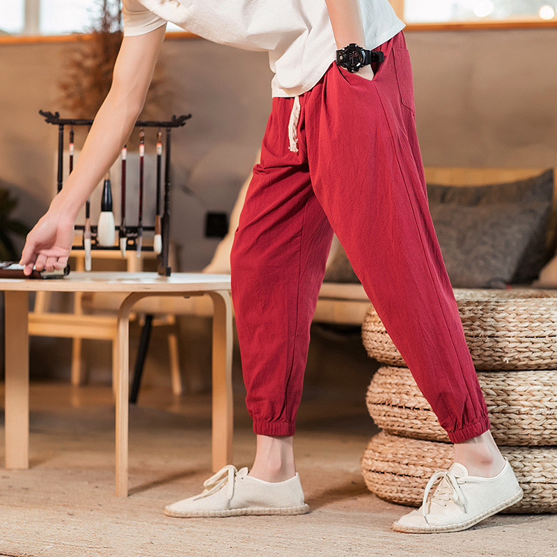 サルエルパンツ メンズ ロング ワイドパンツ ズボン 綿 ボトムス