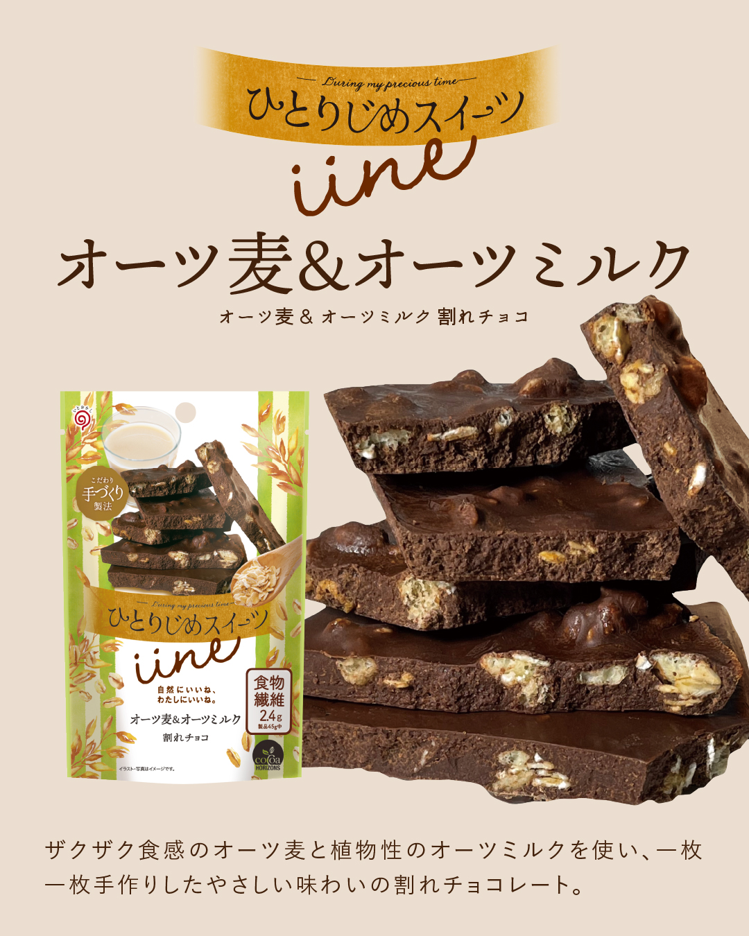 栄光堂 ひとりじめスイーツ iine オーツ麦＆オーツミルク チョコ