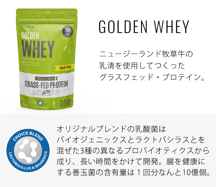 市場 Choice ゴールデン 2.2ｋｇ ココア 有機ココア使用 GOLDEN ホエイ WHEY