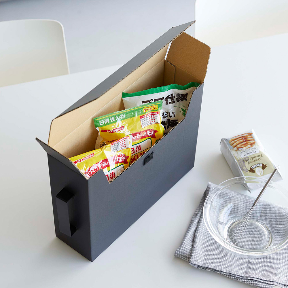 売上実績NO.1 山崎実業 タワー キッチン収納ケース 収納ボックス<br>tower カセットコンロ収納ボックス 2個組 5754 5755<br>< br>タワーシリーズ YAMAZAKI カセットコンロ 卓上コンロ ガスボンベ シンク下 キッチン 2個セット 収納ケース 段ボール製 取っ手付き  P5倍 F