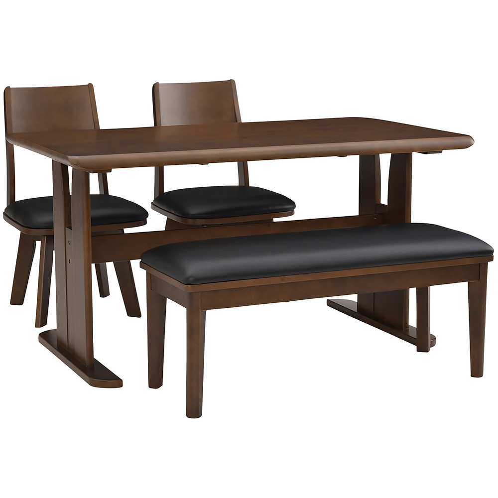 ダイニングテーブルセット 4人掛け 4点セット 幅135cm ベンチ付き 回転チェア 北欧 おしゃれ ダイニングセット テーブル椅子セット ジャワ | タマリビング | 02