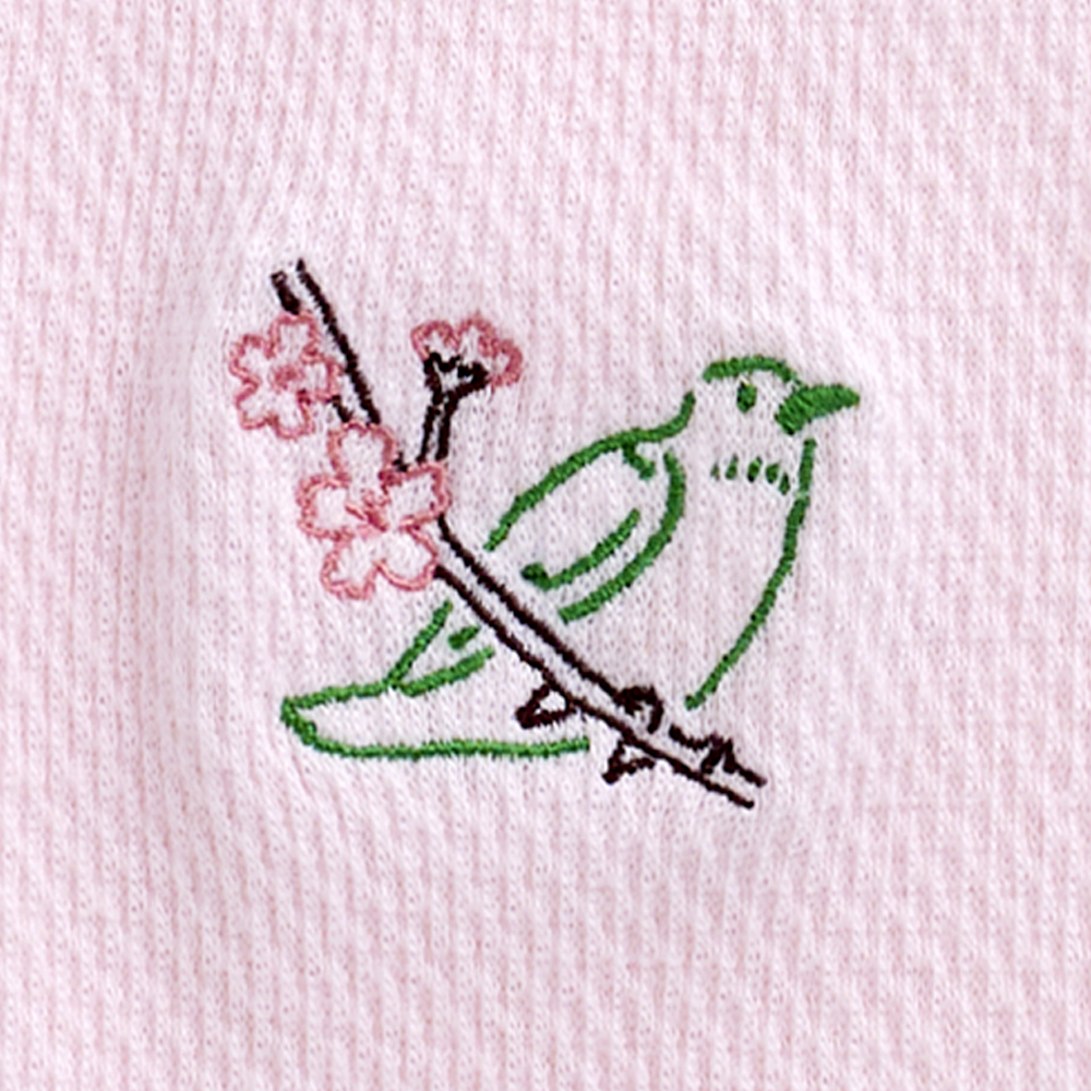 春限定 ならまき めっちゃ薄い腹巻き 鶯と桜 綿+絹 日本製 白 ピンク 薄くて蒸れない かわいい刺繍 手土産 温活 妊活 冷え症 冷房対策 期間限定 ギフト |  | 02