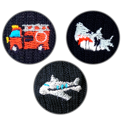 お名前刺繍入りキッズワンポイント刺繍ソックス 3足組 日本製 紺