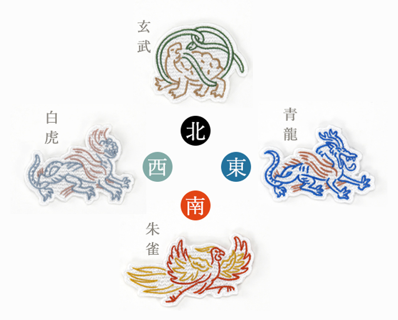 シールワッペン ならまきこもの 人気のならまきめっちゃ薄い腹巻き刺繍柄のシール アイロン接着もOK！！ 布製品や文房具にも 大仏 鹿 キトラ古墳 青龍 |  | 15