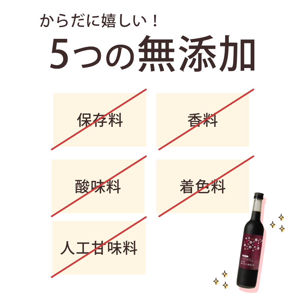 からだに嬉しい5つの無添加