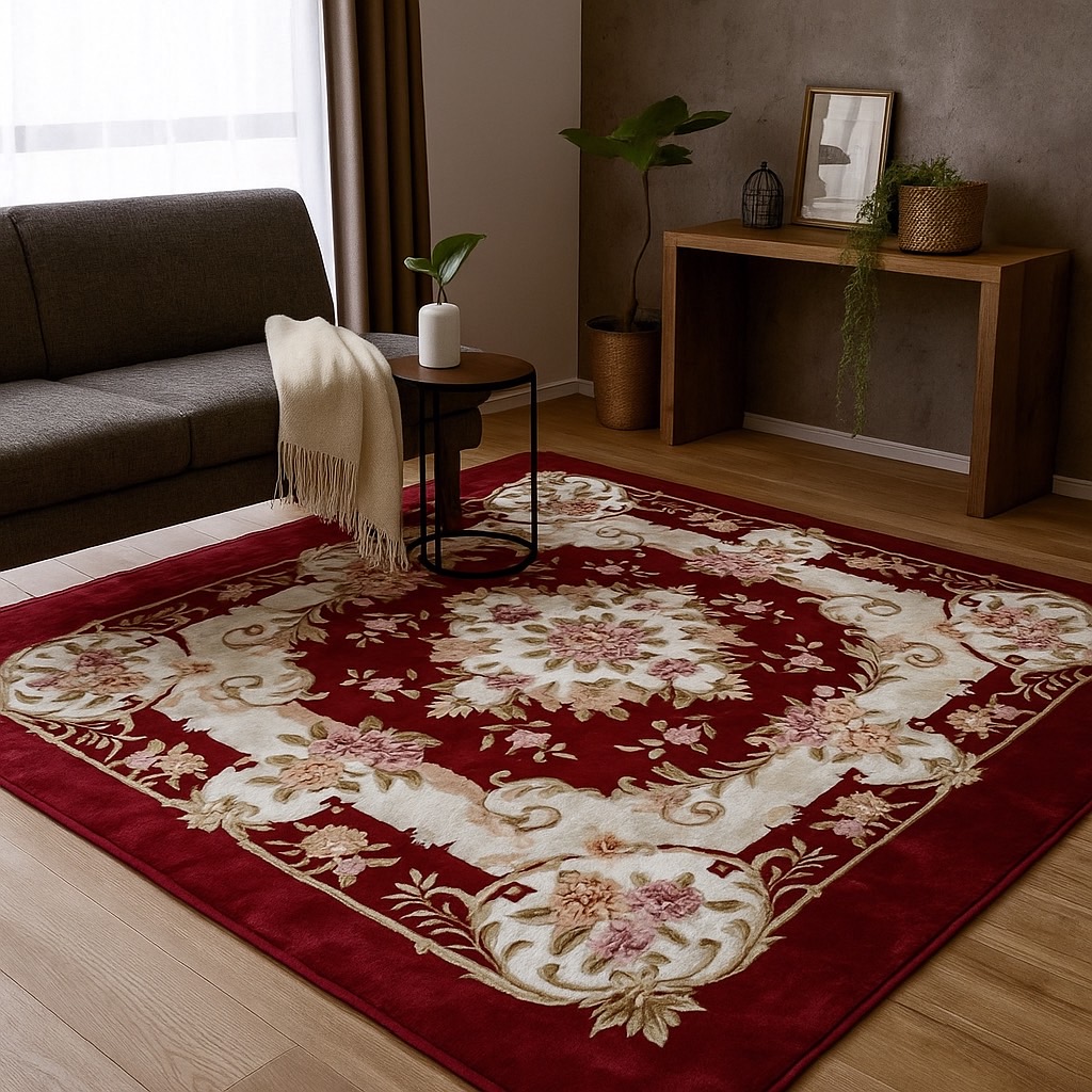 ホットカーペットカバー 2畳 上品 エレガント ラグ 床暖房対応 こたつ