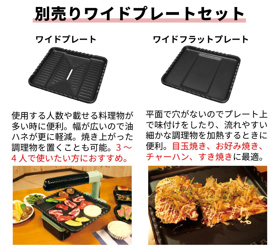 ザイグル炙輪（あぶりん）ホットプレート 首振り機能 煙が出にくい 