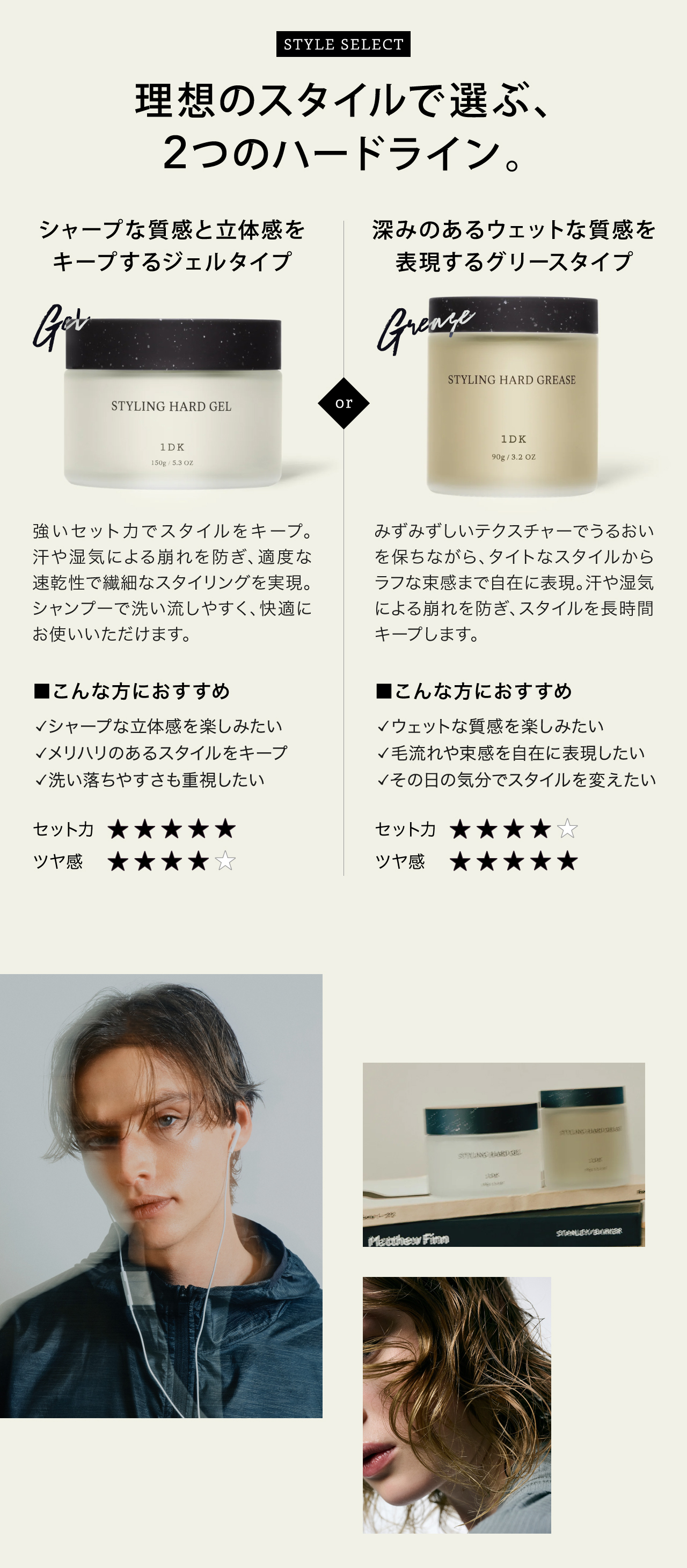 1DK スタイリング ハード ジェル 150g ハード グリース 90g