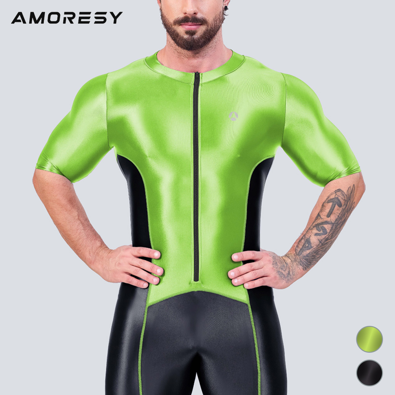 AMORESY アモレシー Gladius メンズ ジップアップ ボディスーツ