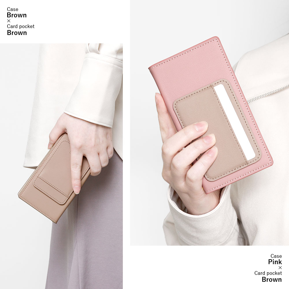 スマホケース 手帳型 レザー調 ベルトなし マグネットなし 鏡 ミラー プレーン 