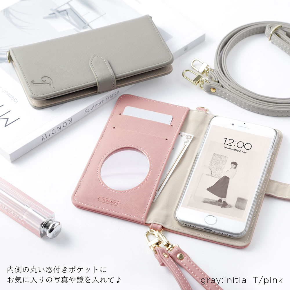 Xiaomi MI CC9 Pro ケース 手帳型 ショルダー おしゃれ ミラー付き スマホケース 全機種対応 androidケース シャオミ simフリー カバー カード収納 イニシャル｜choupet｜16