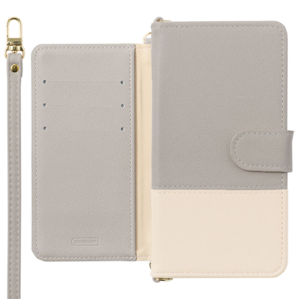 携帯電話アクセサリ AQUOS WISH4 グレー 手帳型ケース付き aquos wish4