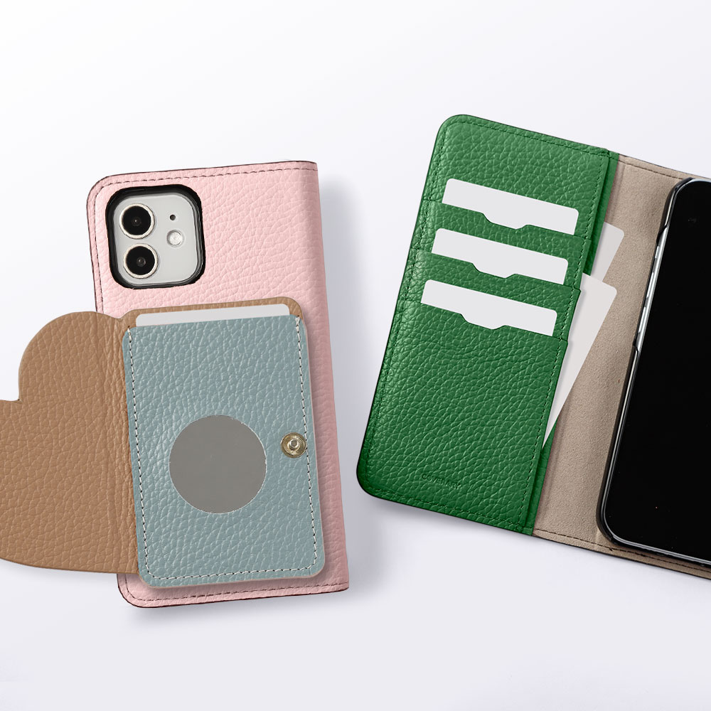 スマホケース 手帳型 イタリアンレザー 本革 日本製 ベルトなし 本革手帳 本革