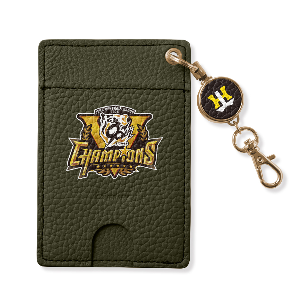 パスケース 阪神タイガース リール付きレディース メンズ 本革