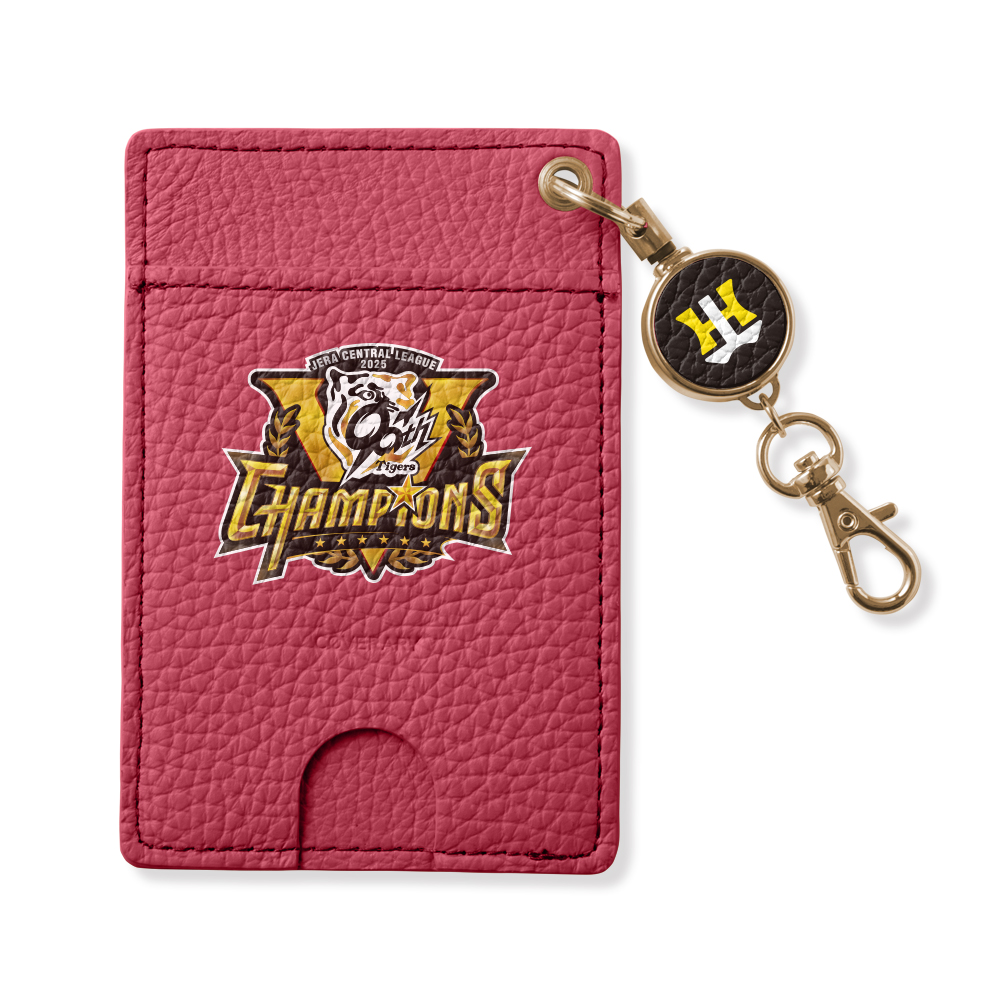 パスケース 阪神タイガース リール付きレディース メンズ 本革