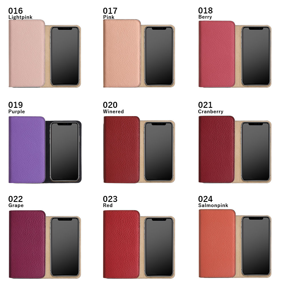 スマホケース 手帳型 イタリアンレザー 本革 日本製 ベルトなし バイカラー ハンドベルト