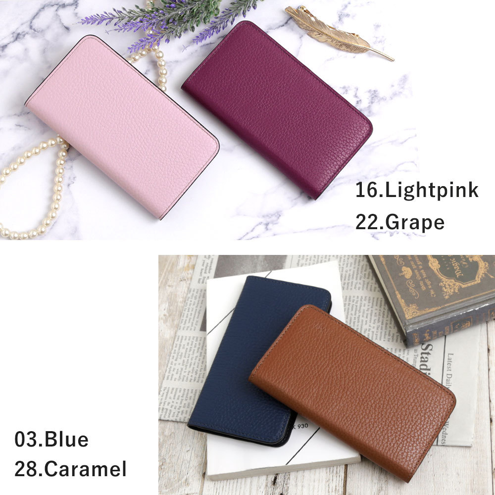 スマホケース 手帳型 イタリアンレザー 本革 日本製 ベルトなし 本革手帳 本革