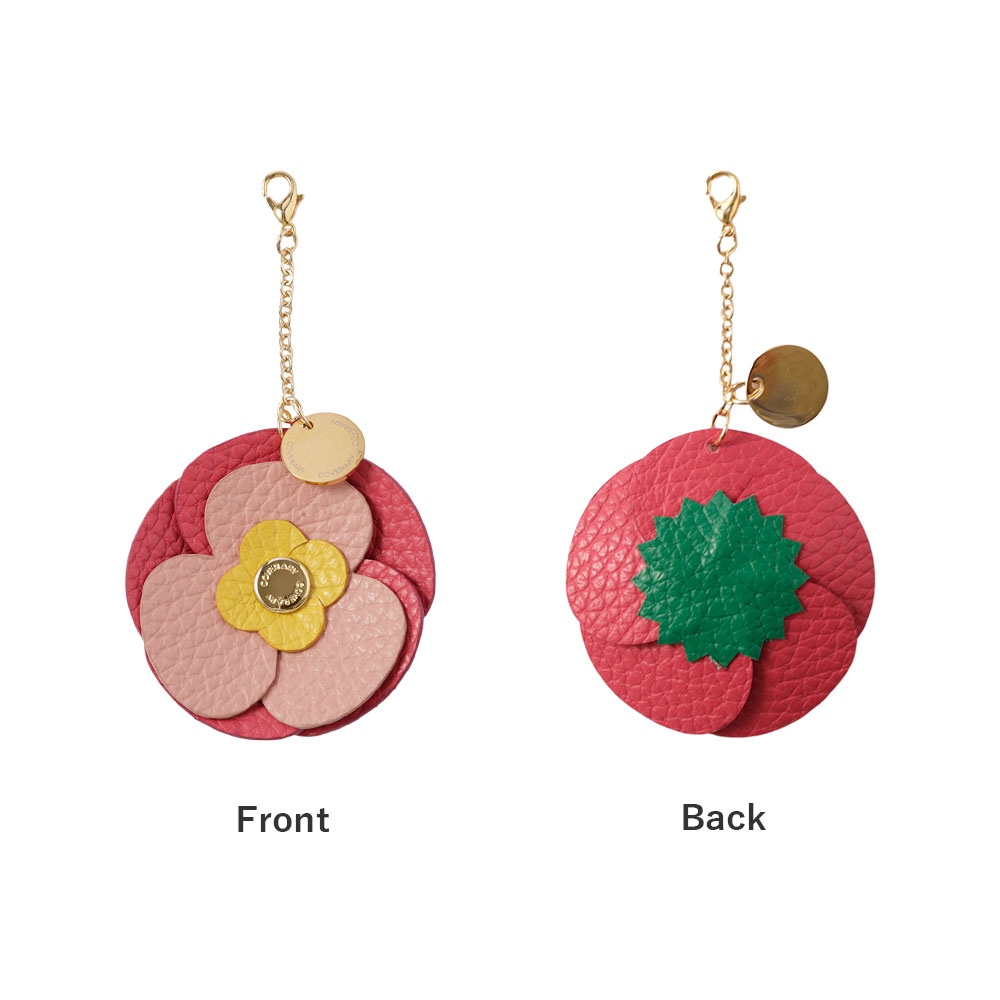 バッグチャーム 本革 イタリアンレザー 花 フラワー ひまわり ガーベラ