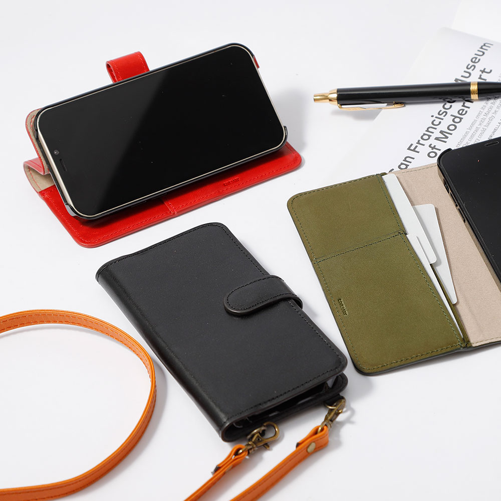 スマホケース 手帳型 栃木レザー 本革 日本製 ヌメ革 マグネットベルト 本革手帳 本革