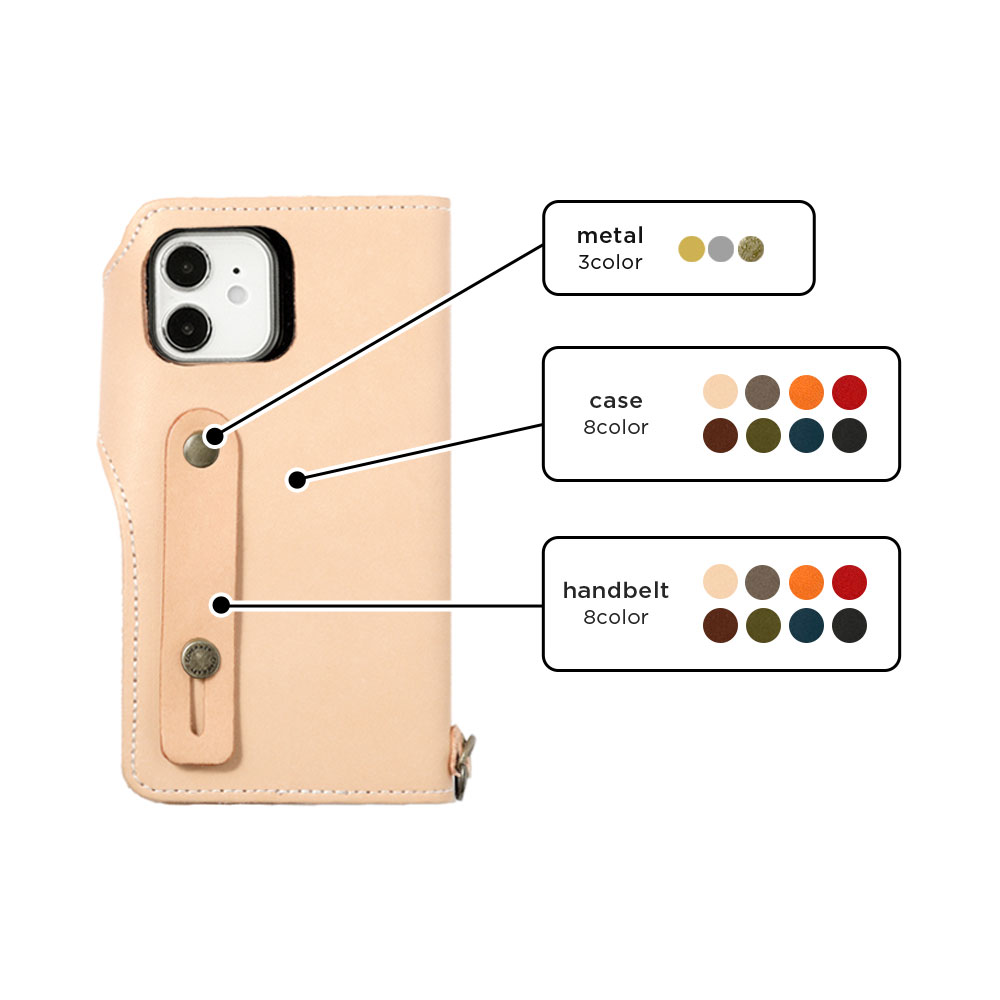 シンプルスマホ 栃木レザー スマホケース フィンガーベルト シンプル