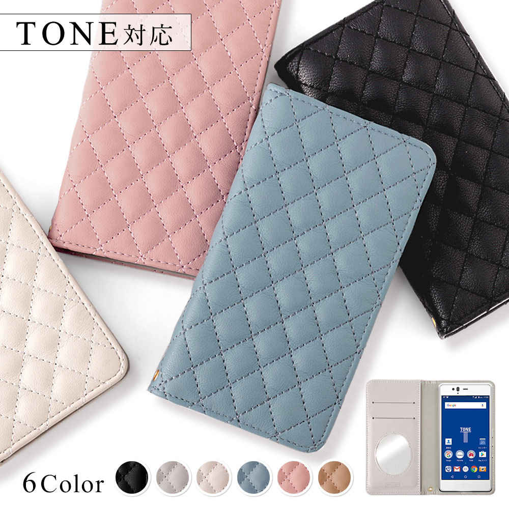 TONE m17 ケース 手帳型 おしゃれ ブランド スマホケース 全機種対応 android トーンモバイル ケース スマホカバー ミラー付き  鏡付き カード収納 simフリー