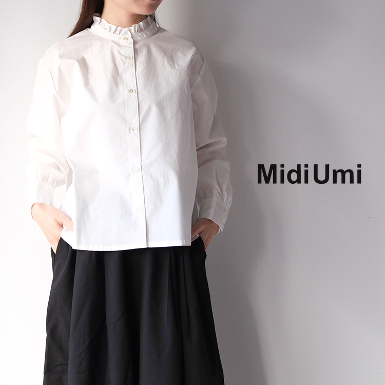 MidiUmi（ミディウミ） MidiUmi frill collar short shirt 1-730128