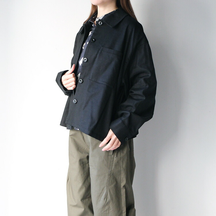 美品✨MidiUmi スウィングトップ　シャツ　シャツジャケット　ブラック　近年 MIDIUMI（ミディウミ） スウィングトップ シャツ / ライトアウター