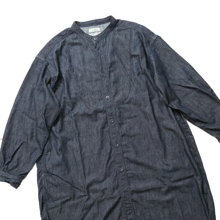 DOMINGO（ドミンゴ） D.M.G. 6ozデニム ギャザーロングシャツ 16-850E