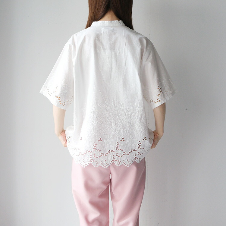 YARRA（ヤラ） YARRA INDIAスカラップ刺繍 ブラウス 1623-266 (2026SS