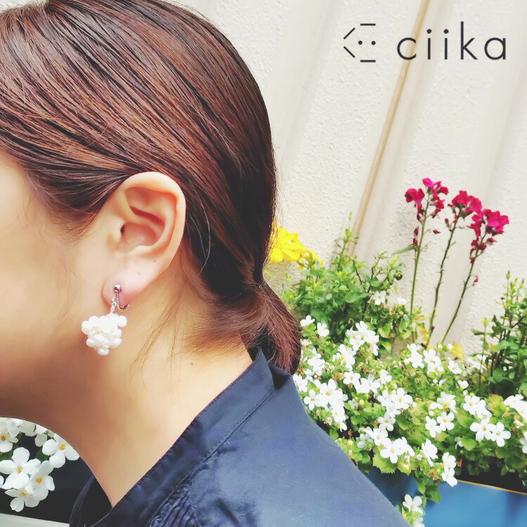 チカ ciika 21-AW-E05 grain イヤリング 淡水パール 2025SS 春夏 爆買