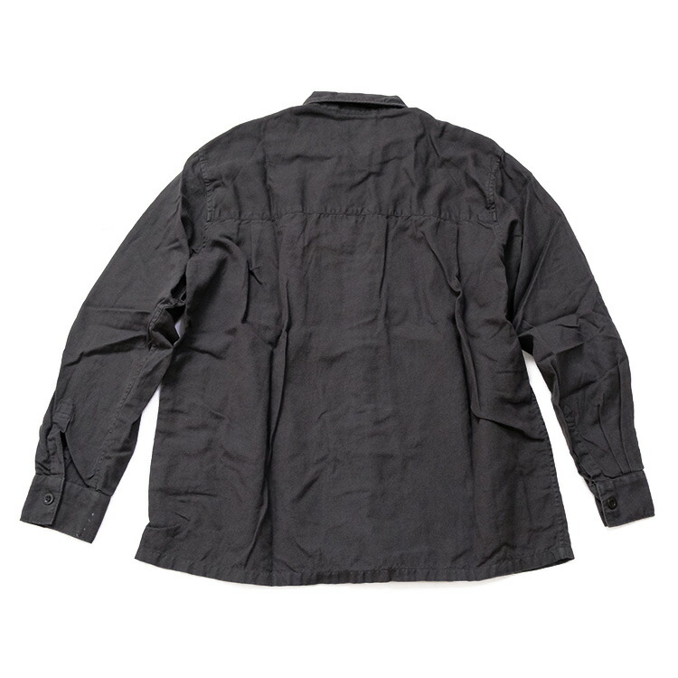 ハロータウンストアーズ HARROW TOWN STORES (2025SS 春夏) COTTON LINEN PLAIN OVERDYE ONE-UP COLLAR SHIRT INHT2512CLD 爆買 ハロータウンストアーズ HARROW TOWN STORES (2025SS 春夏