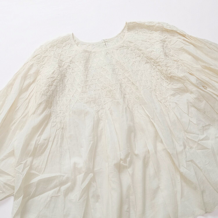 ドゥーブルー doux bleu ハンドスモッキング刺繍ブラウス 2543-003