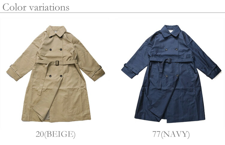 moimoimomochi専用　Aトレンチコート　スミクロ mizuiro ind（ミズイロインド） トレンチライクコート[3-270057] | tile
