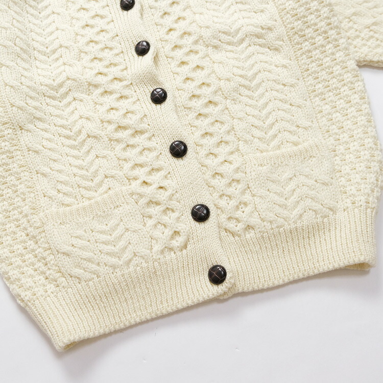 ウールリッチ　アランニット　カーディガン　肉厚　グレー　美品 aran WOOLLEN MILLS（アランウーレンミルズ） ニット カーディガン