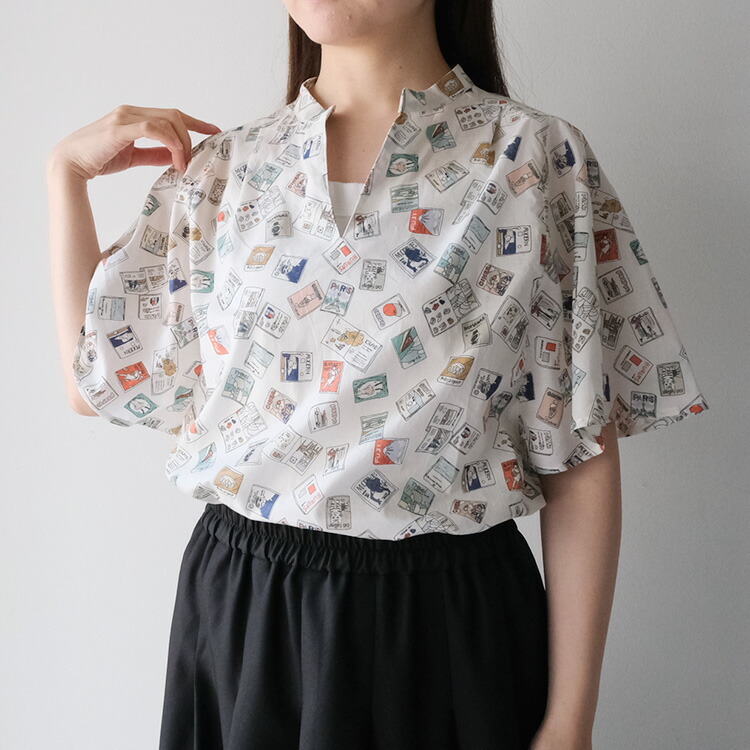 (20%OFF SALE) デニシェ denicher 60ローンプリントフレンチブラウス  D252054 (2025SS 春夏) 爆買 denicher (20%OFF SALE) デニシェ 60ローンプリントフレンチ