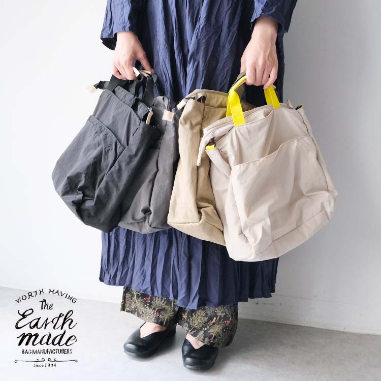 アースメイド EARTH MADE トートバッグ ハンドバッグ 10POCKET INSIDE PRINT 2WAY TOTE E7633  (2024AW 秋冬) : e7633 : Chouquette Yahoo!ショップ - 通販 - Yahoo!ショッピング