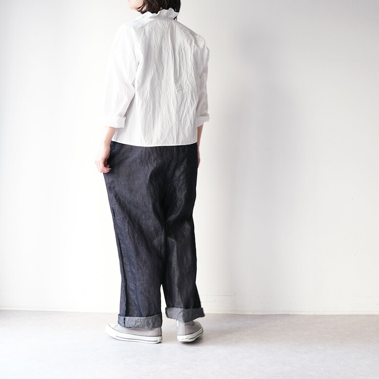 g グラムコットンフリルブラウス g614」(g)グラム服/フロントフリルブラウス/コットン100