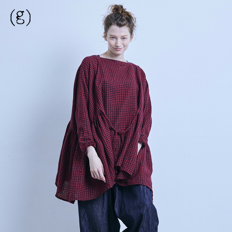 グラム (30%OFF SALE) (g) ウールガーゼ チェック ギャザーリボン