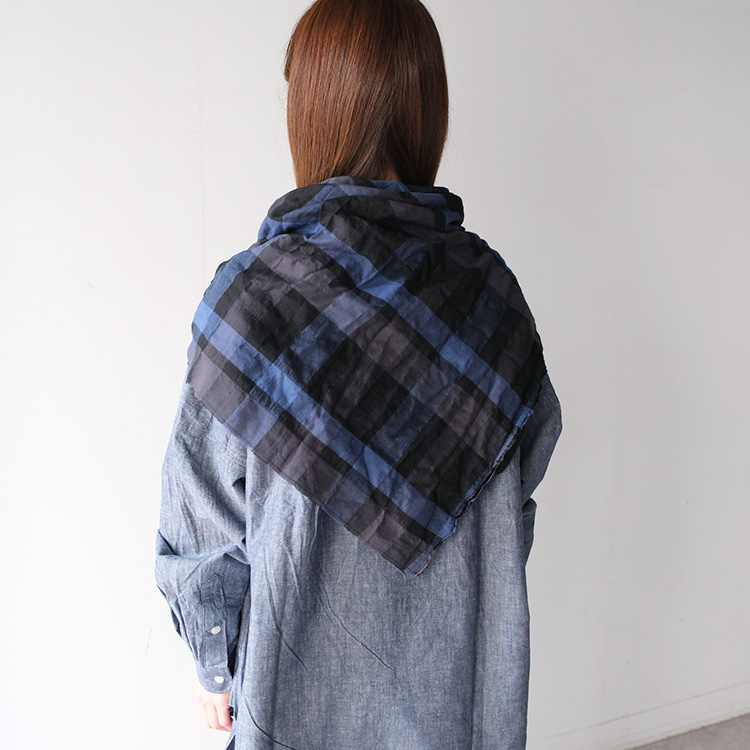 Honnete（オネット） (2026SS 春夏) Wide Stole_Shirring Check ワイド