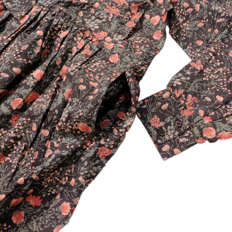 SOIL（ソイル） SOIL 60s CAMBRIC FLOWER PRINT TAI GATHER FLY FRONT