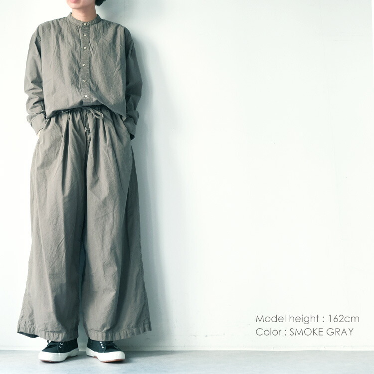 ARMEN アーメン SINGLE GAUZE OVERDYED GATHERED EASY PANTS