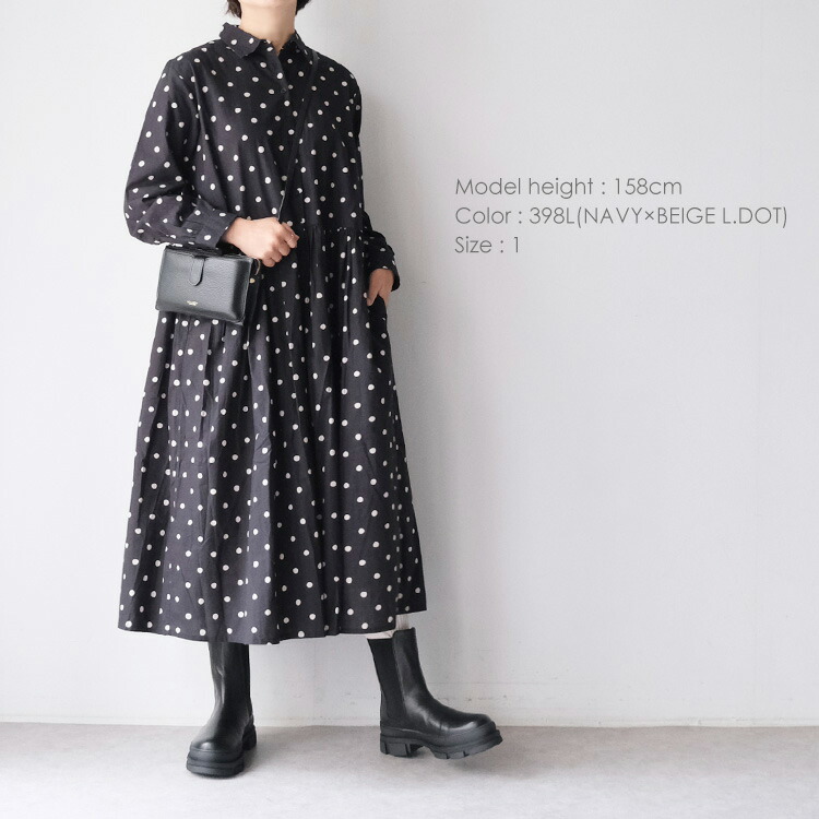 SOIL ソイル 40'S POPLIN DOT PRINT REGULAR COLLAR DRESS NSL22533 